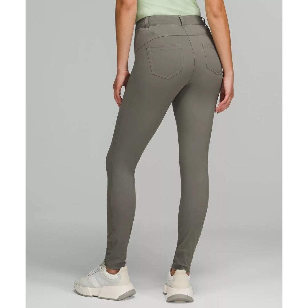 Lululemon City Sleek Slim-Fit High-Rise Pant Grey Sage - Plus Size: 33 - Picture 3 of 11